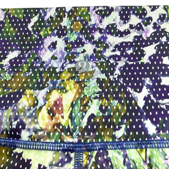 Lululemon Dancing Warrior Wunder Under‎ Crop Leggings Floral Pistachio Size 6 - Picture 5 of 5